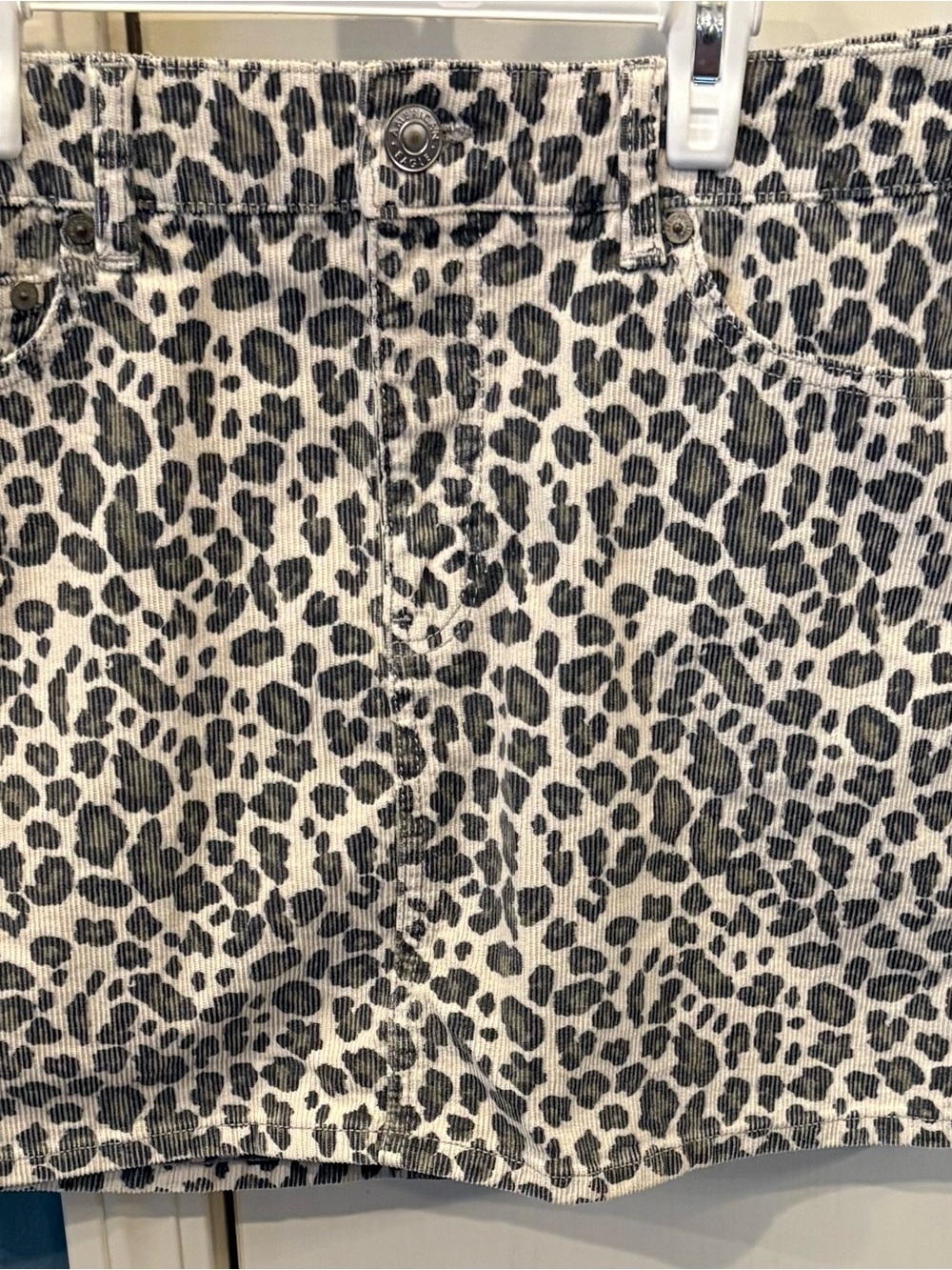American Eagle Outfitters Corduroy skirt  Black & White Leopard Print